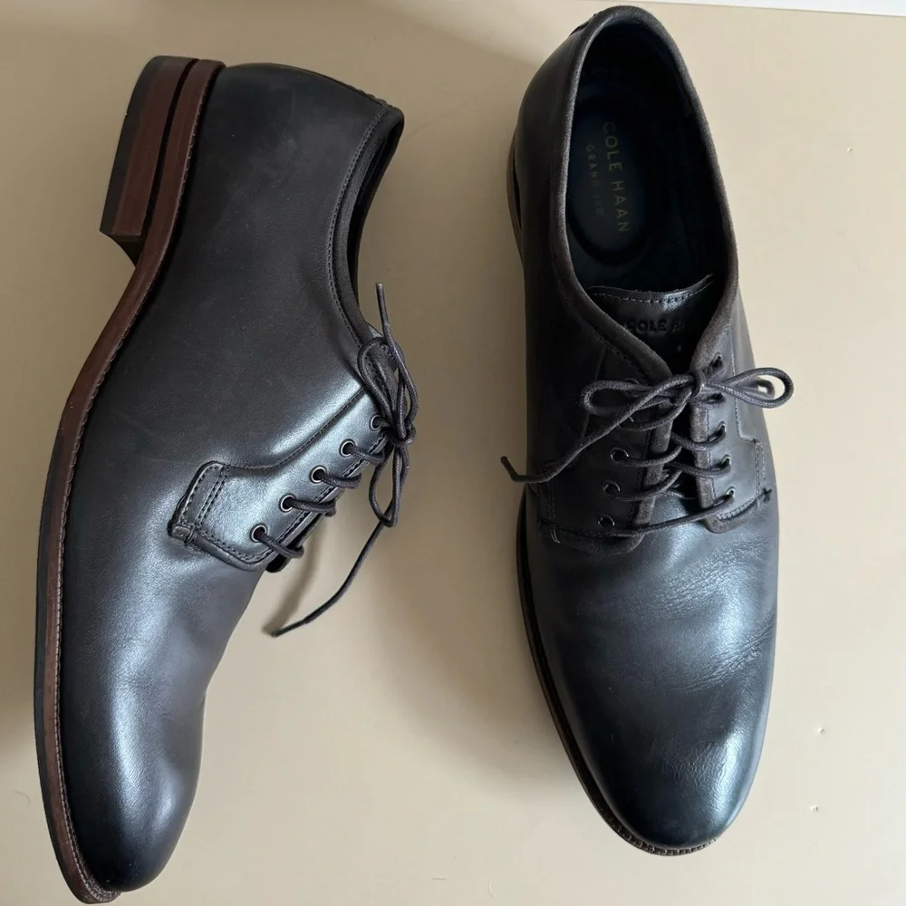 Cole Haan Warner Grand Postman Burnished Gray Leather Oxfords Shoes Mens Sz 11.5